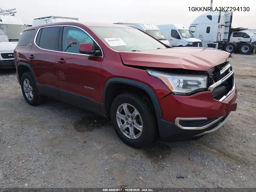 GMC ACADIA 2019, VIN 1GKKNRLA3KZ294130