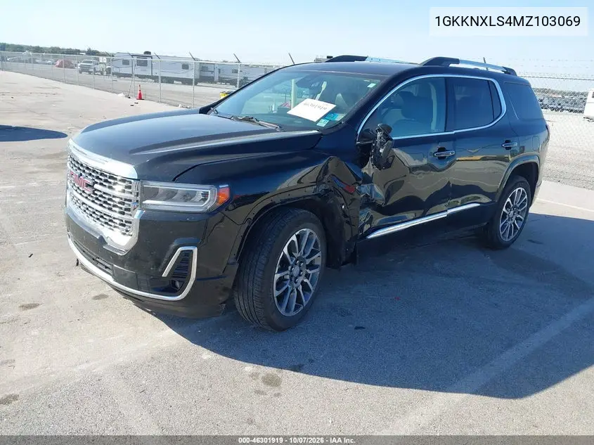 2021 GMC ACADIA VIN 1GKKNXLS4MZ103069 — фото 2