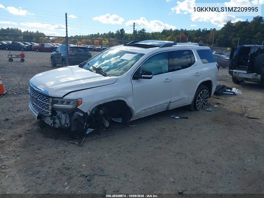 2021 GMC ACADIA VIN 1GKKNXLS1MZ209995 — фото 2
