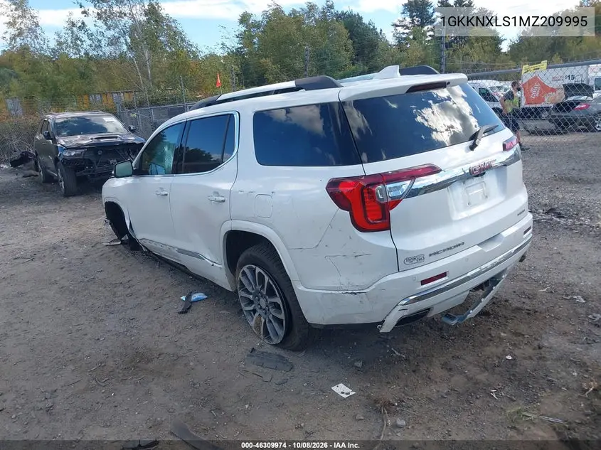 2021 GMC ACADIA VIN 1GKKNXLS1MZ209995 — фото 3