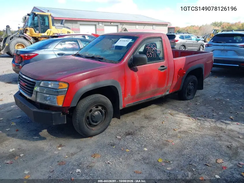 2007 GMC CANYON VIN 1GTCS149078126196 — фото 2
