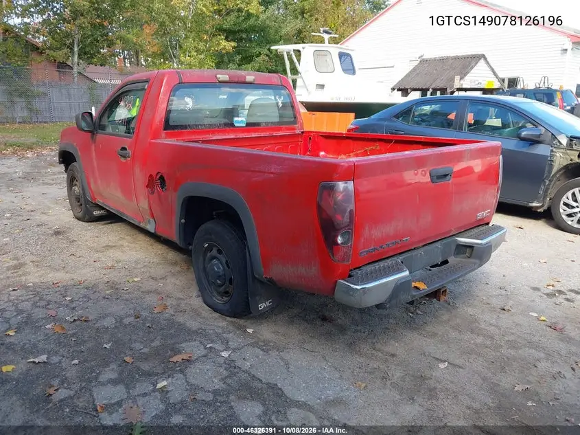2007 GMC CANYON VIN 1GTCS149078126196 — фото 3