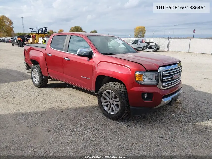 GMC CANYON 2016, VIN 1GTP6DE16G1386451