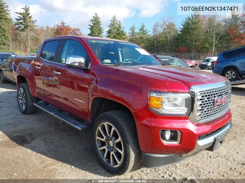 GMC CANYON 2019, VIN 1GTG6EEN2K1347471