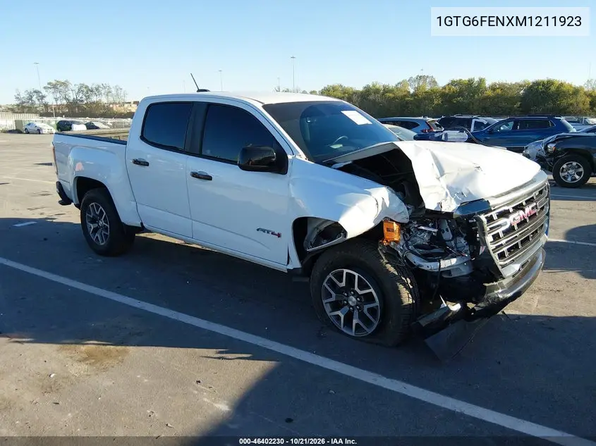 GMC CANYON 2021, VIN 1GTG6FENXM1211923