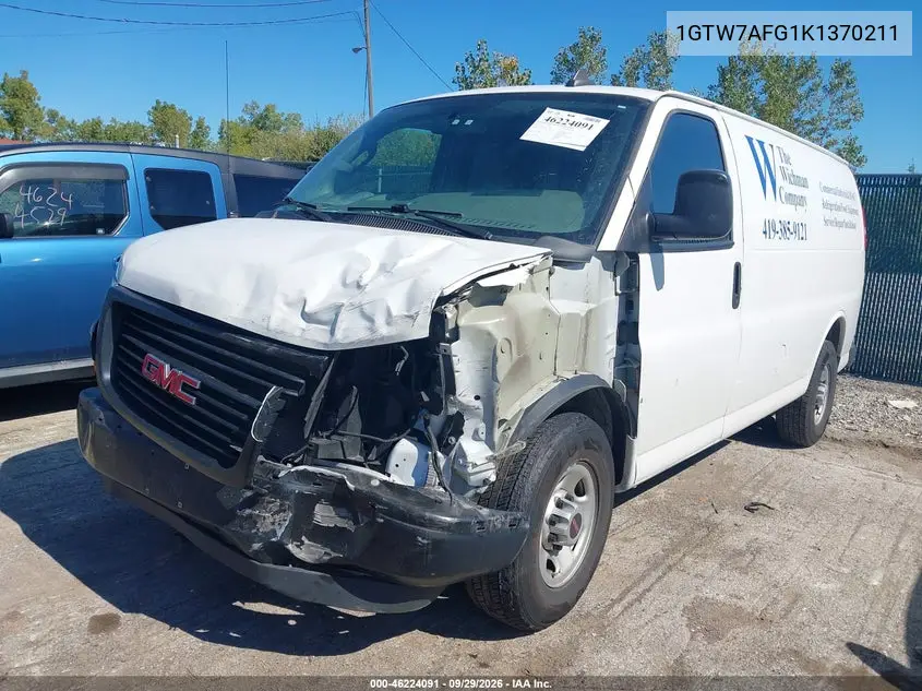 2019 GMC SAVANA VIN 1GTW7AFG1K1370211 — фото 2