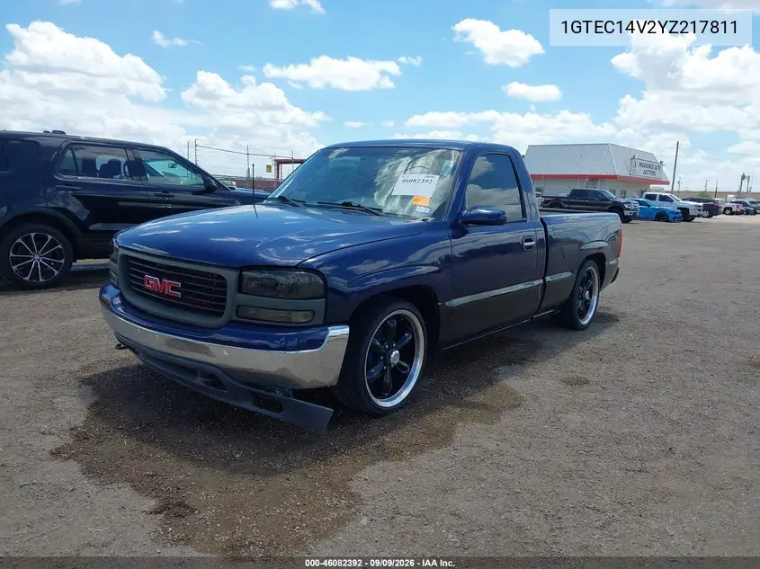 2000 GMC SIERRA VIN 1GTEC14V2YZ217811 — фото 2