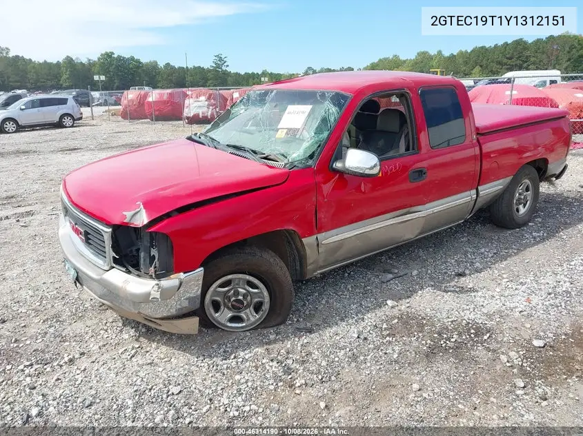 2000 GMC SIERRA VIN 2GTEC19T1Y1312151 — фото 2