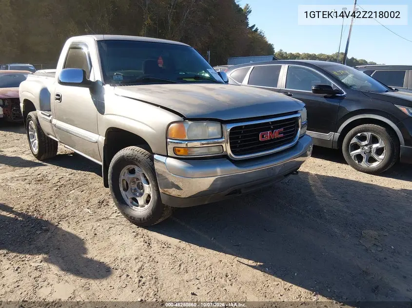 GMC SIERRA 2002, VIN 1GTEK14V42Z218002