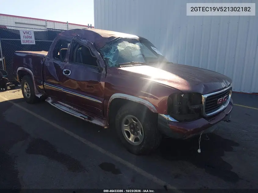 GMC SIERRA 2002, VIN 2GTEC19V521302182