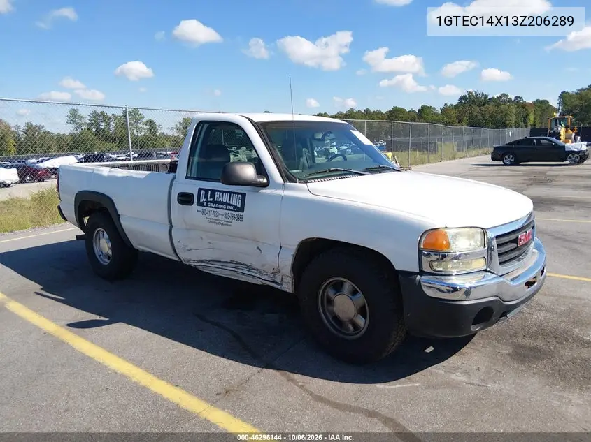 GMC SIERRA 2003, VIN 1GTEC14X13Z206289