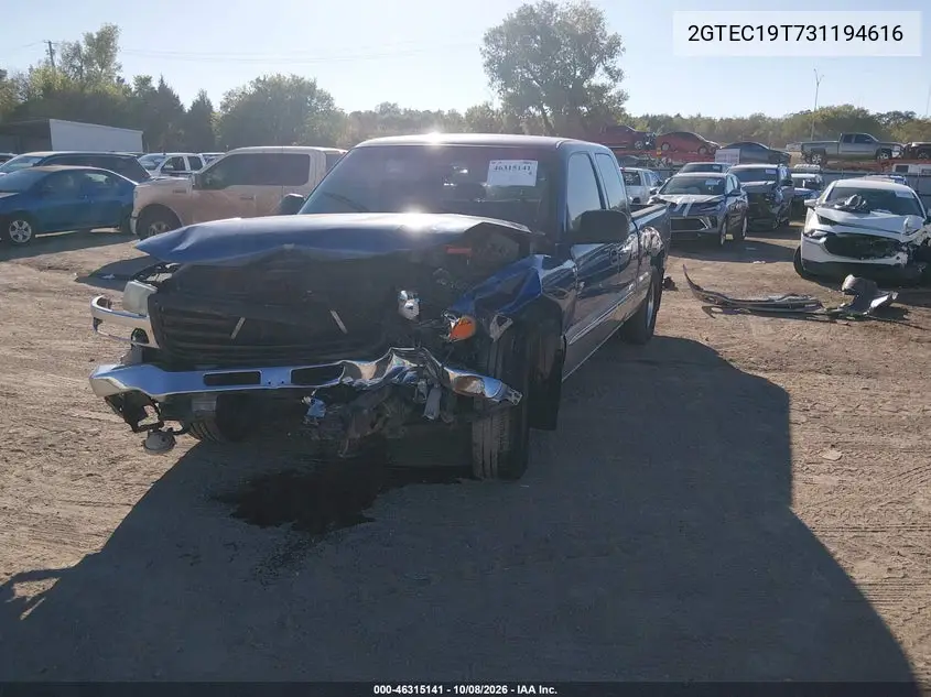 2003 GMC SIERRA VIN 2GTEC19T731194616 — фото 2