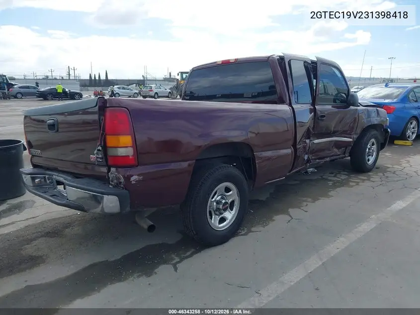 2003 GMC SIERRA VIN 2GTEC19V231398418 — фото 4