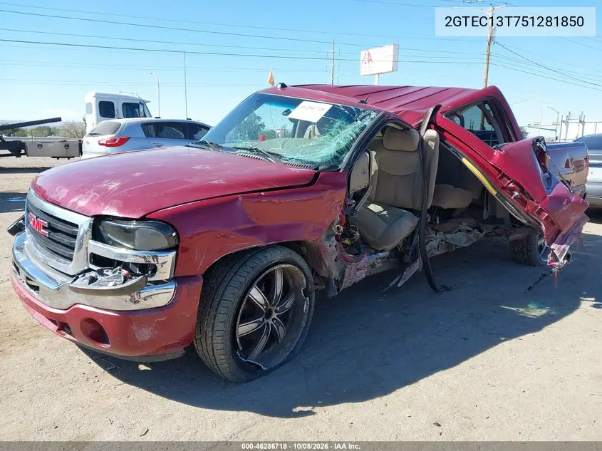 2005 GMC SIERRA VIN 2GTEC13T751281850 — фото 2