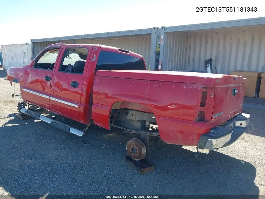 2005 GMC SIERRA VIN 2GTEC13T551181343 — фото 3