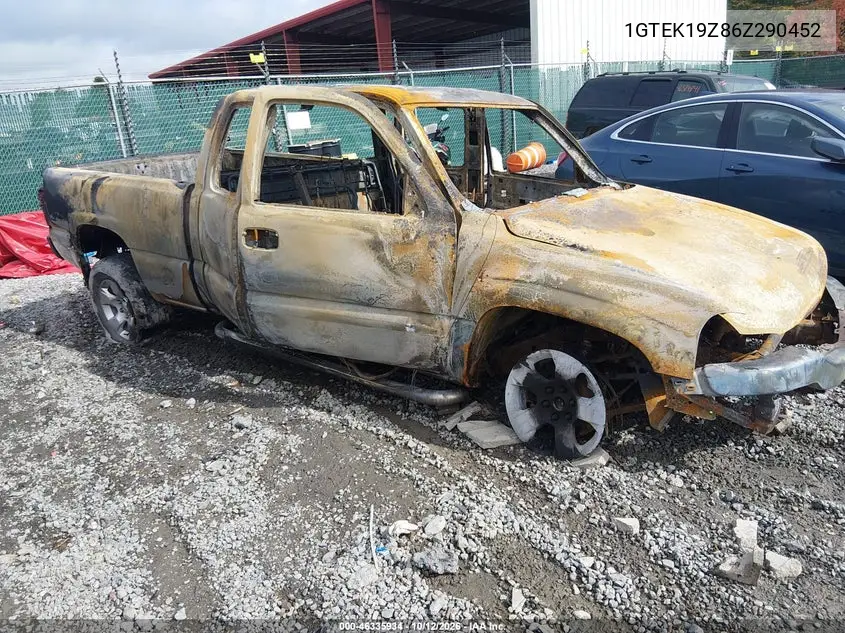 GMC SIERRA 2006, VIN 1GTEK19Z86Z290452