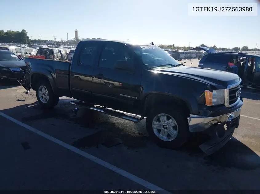 GMC SIERRA 2007, VIN 1GTEK19J27Z563980