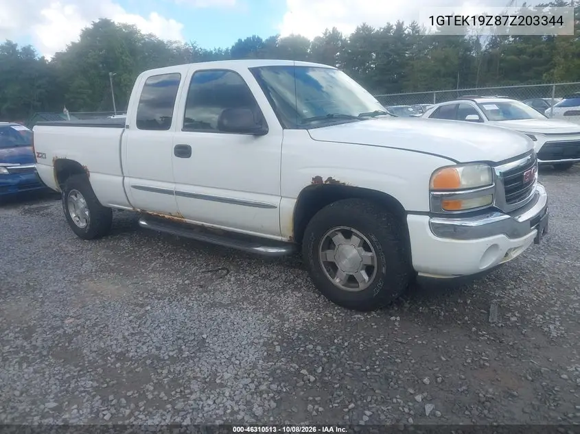 GMC SIERRA 2007, VIN 1GTEK19Z87Z203344