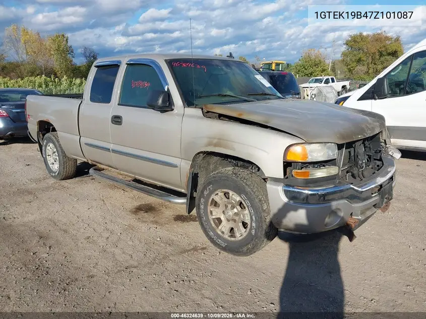 GMC SIERRA 2007, VIN 1GTEK19B47Z101087