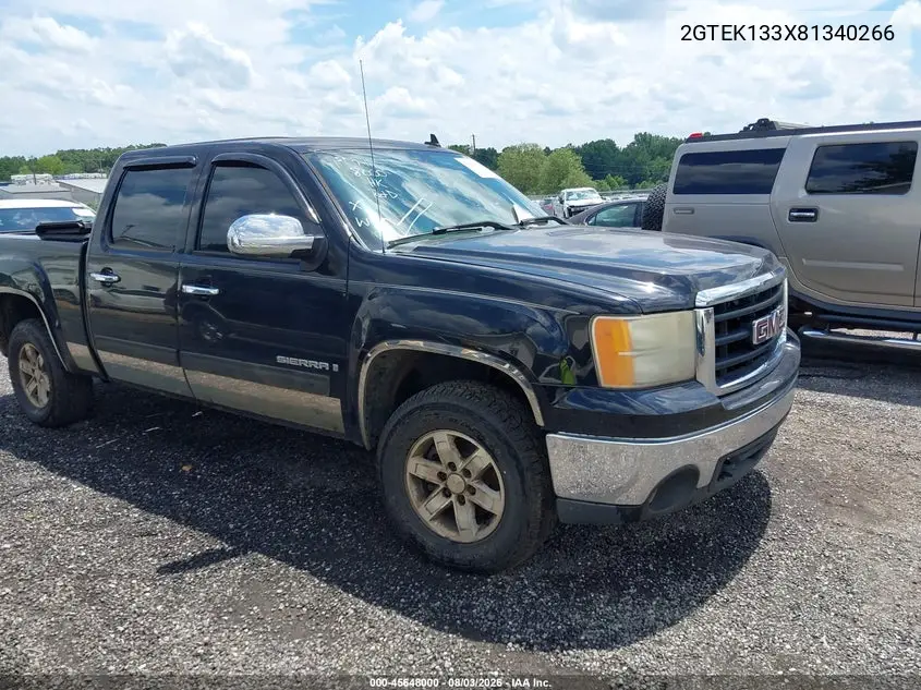 GMC SIERRA 2008, VIN 2GTEK133X81340266