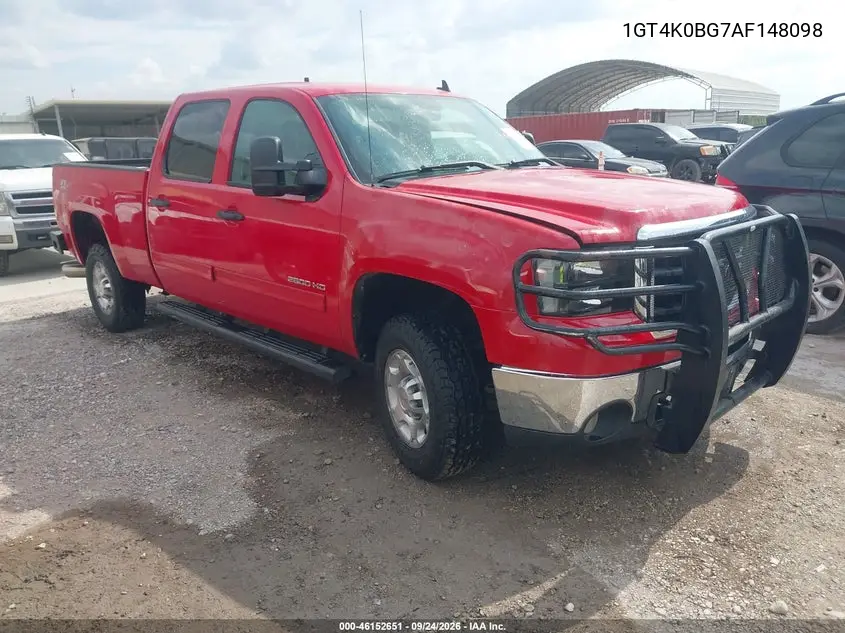 GMC SIERRA 2010, VIN 1GT4K0BG7AF148098