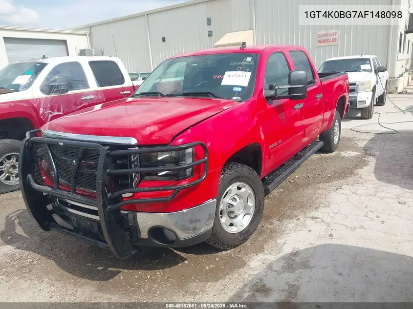2010 GMC SIERRA VIN 1GT4K0BG7AF148098 — фото 2