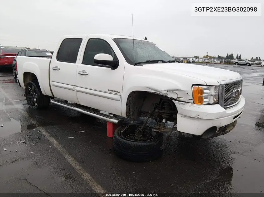 GMC SIERRA 2011, VIN 3GTP2XE23BG302098