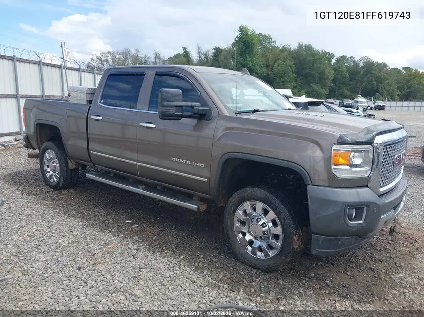 GMC SIERRA 2015, VIN 1GT120E81FF619743