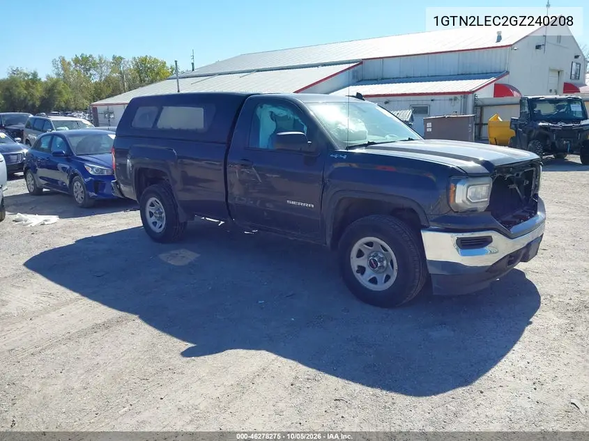 GMC SIERRA 2016, VIN 1GTN2LEC2GZ240208