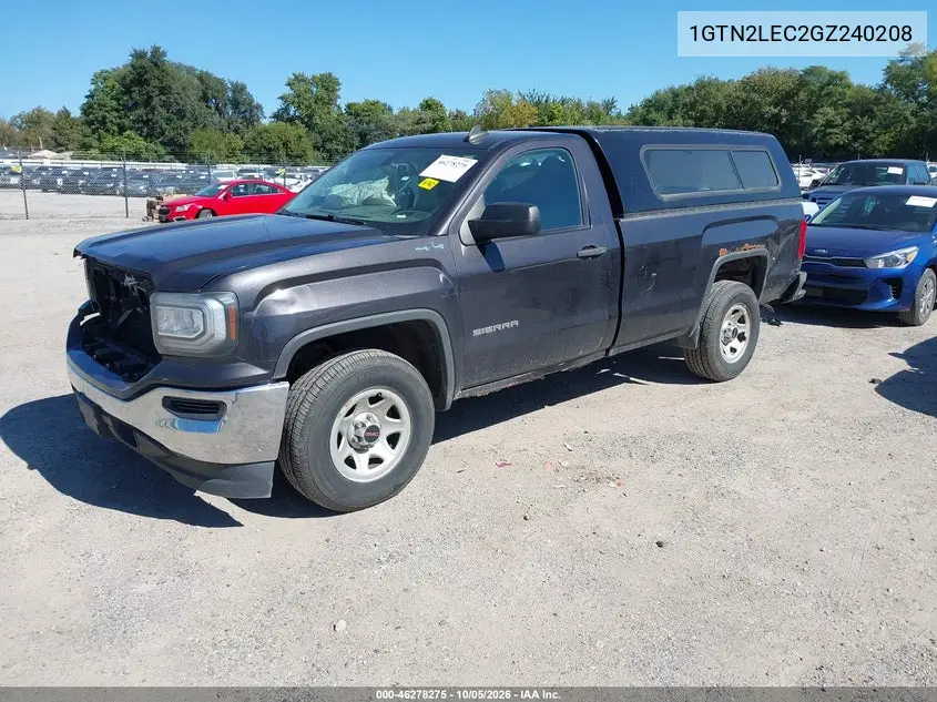 2016 GMC SIERRA VIN 1GTN2LEC2GZ240208 — фото 2