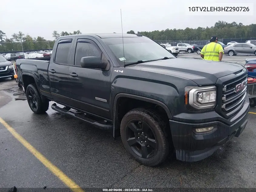 GMC SIERRA 2017, VIN 1GTV2LEH3HZ290726