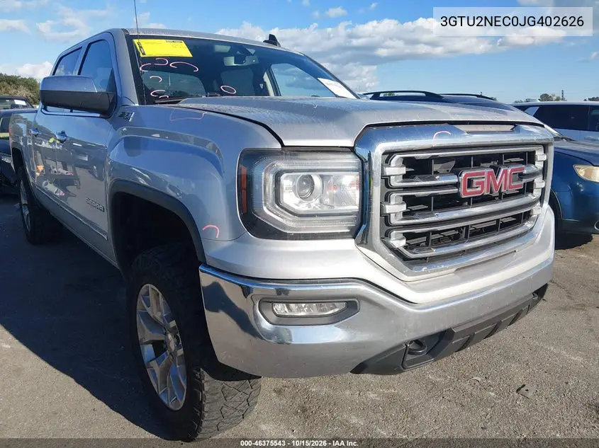 GMC SIERRA 2018, VIN 3GTU2NEC0JG402626
