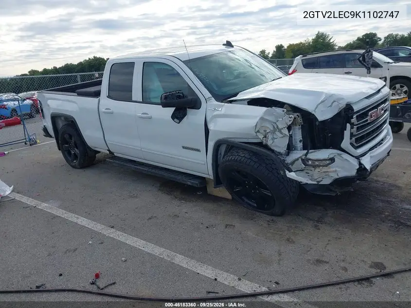 GMC SIERRA 2019, VIN 2GTV2LEC9K1102747