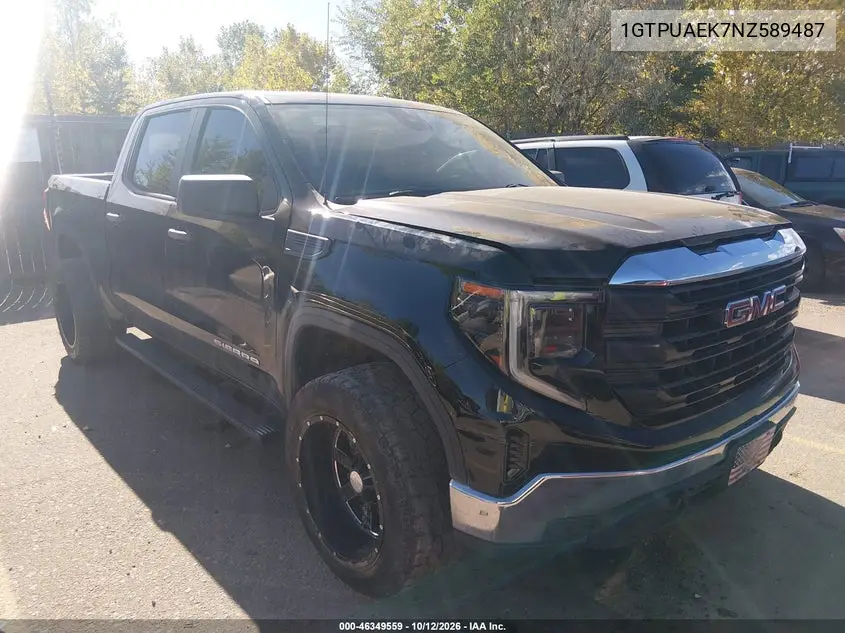 GMC SIERRA 2022, VIN 1GTPUAEK7NZ589487