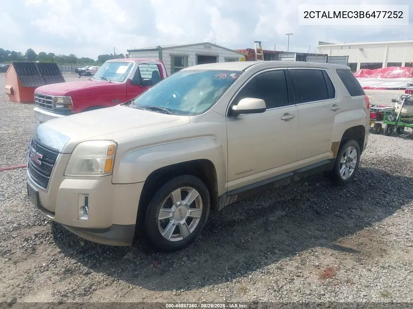 2011 GMC TERRAIN VIN 2CTALMEC3B6477252 — фото 2