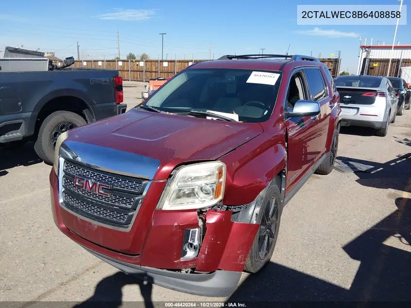 2011 GMC TERRAIN VIN 2CTALWEC8B6408858 — фото 2