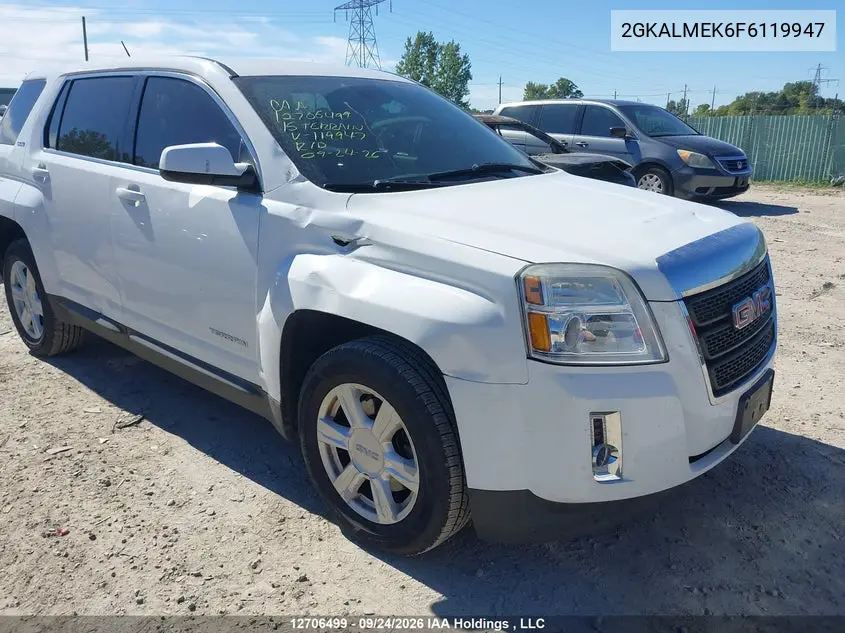 2015 GMC TERRAIN VIN 2GKALMEK6F6119947 — фото 6