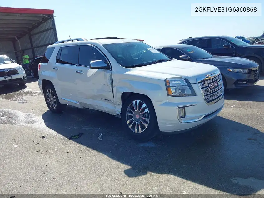 GMC TERRAIN 2016, VIN 2GKFLVE31G6360868