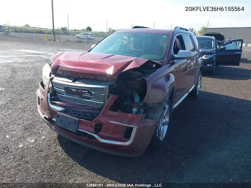 2017 GMC TERRAIN VIN 2GKFLVE36H6155564 — фото 2