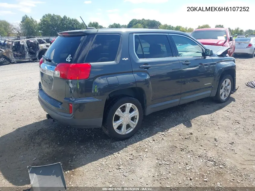 2017 GMC TERRAIN VIN 2GKALMEK6H6107252 — фото 4