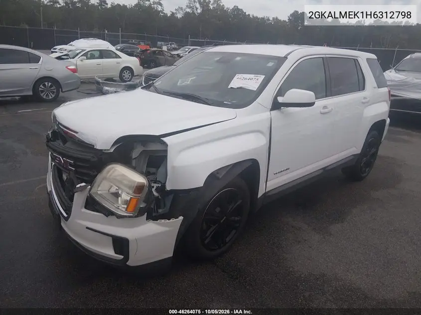 2017 GMC TERRAIN VIN 2GKALMEK1H6312798 — фото 2