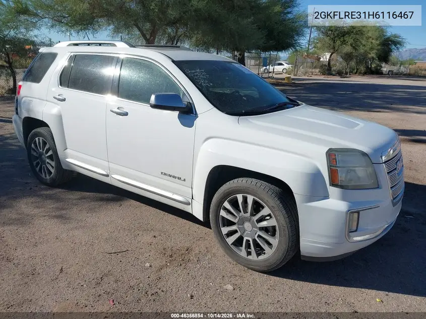 GMC TERRAIN 2017, VIN 2GKFLRE31H6116467