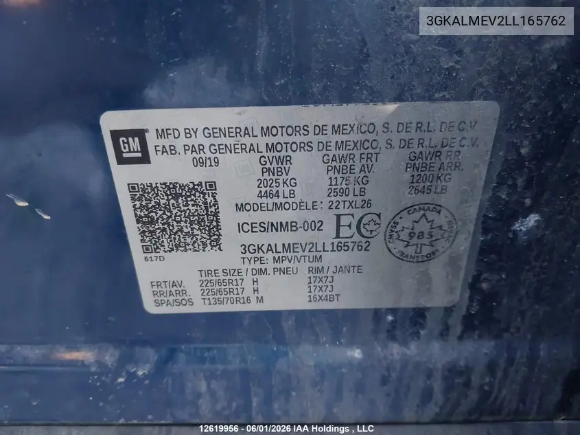 2020 GMC TERRAIN VIN 3GKALMEV2LL165762 — фото 9