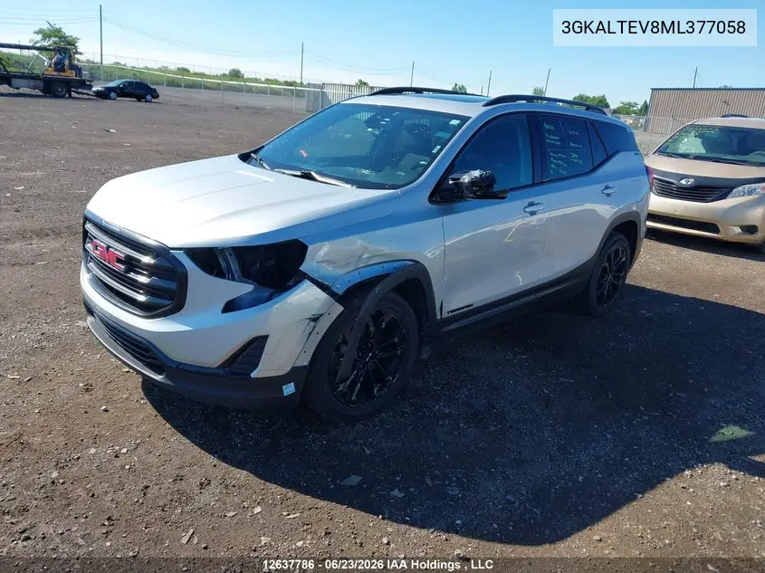 2021 GMC TERRAIN VIN 3GKALTEV8ML377058 — фото 2