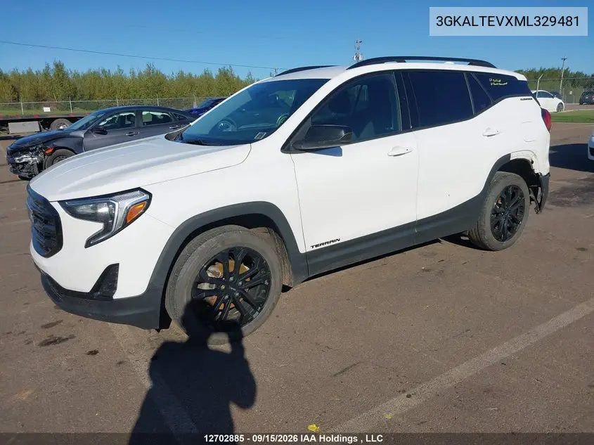 2021 GMC TERRAIN VIN 3GKALTEVXML329481 — фото 2