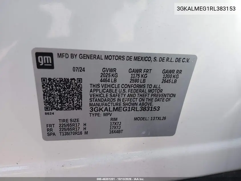 2024 GMC TERRAIN VIN 3GKALMEG1RL383153 — фото 8