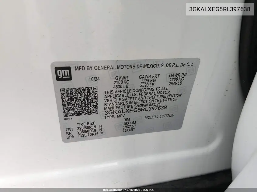 2024 GMC TERRAIN VIN 3GKALXEG5RL397638 — фото 9