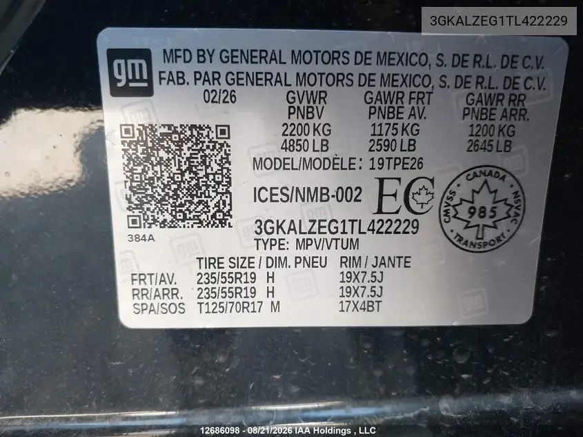 2026 GMC TERRAIN VIN 3GKALZEG1TL422229 — фото 18