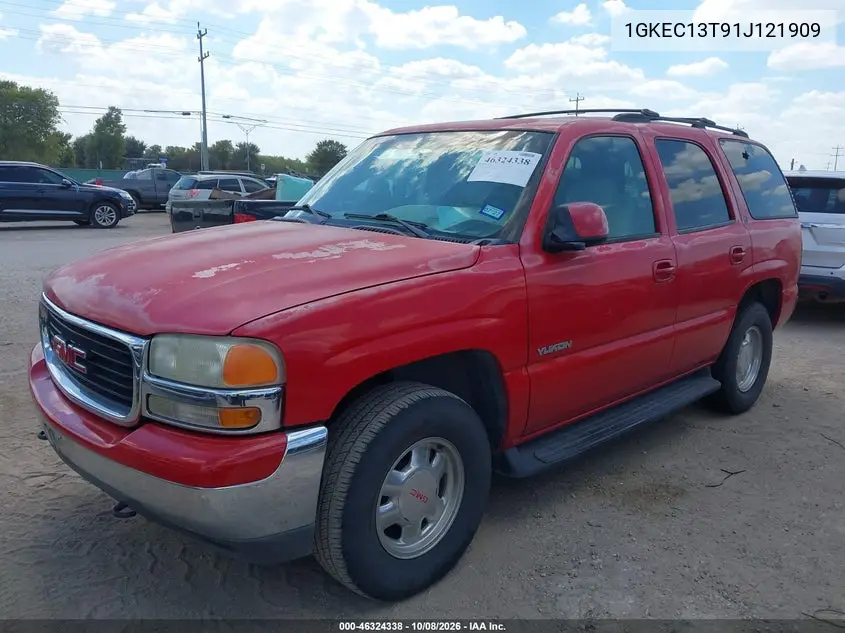 2001 GMC YUKON VIN 1GKEC13T91J121909 — фото 2