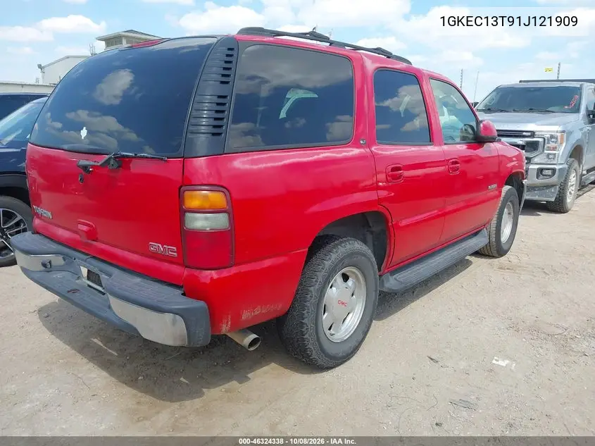 2001 GMC YUKON VIN 1GKEC13T91J121909 — фото 4
